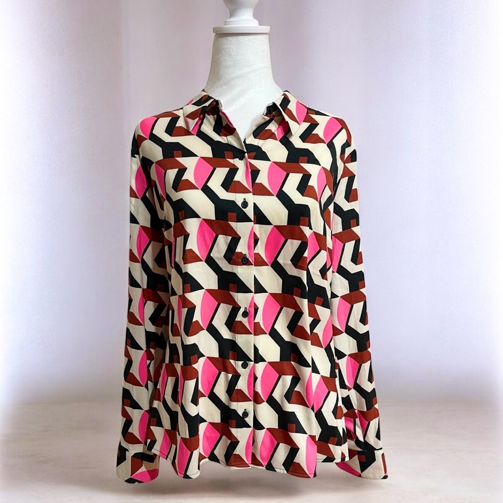 Express Colorful Vintage Style Blouse